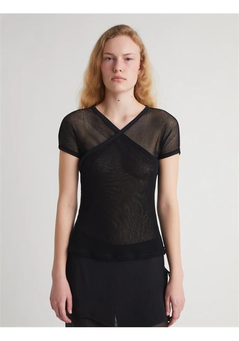 top olimpia mesh donna nero PALOMA WOOL | WD6203999